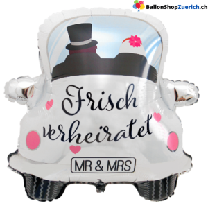 MR & MRS Frisch verheiratet Auto Hochzeitballon LOVE Folienballon Dekoration Hochzeit Silberne