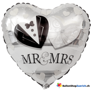 MR & MRS Ballon Folienballon Dekoration Hochzeit Dekoration Verlobung Jahrestag Silber Luft Bal