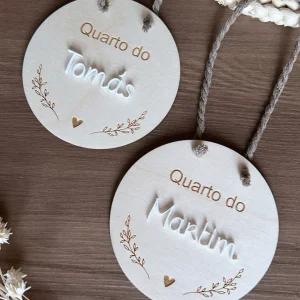 Placa de identificação de quarto de bebé/criança