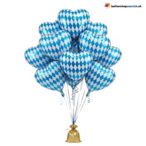Bayern Rauten Herz Ballon Blau Weiss