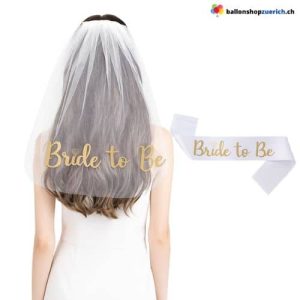 Bride to be Schleier Braut zu sein Schleife Ribbon Schaerpe Party Dekoration Polterabend Abs