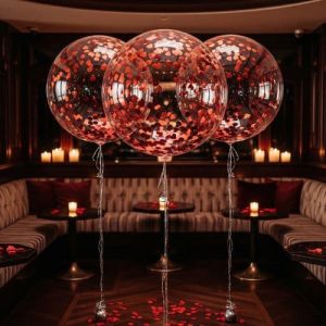 Exklusive XXL Bubble PVC Konfettiballon Eleganz für Gala & Events gefüllt mit Helium