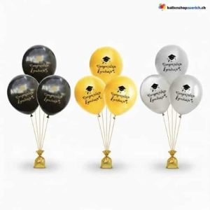 Graduation Ballon Abschlussfeier Congratulate Graduate 3er Set 
