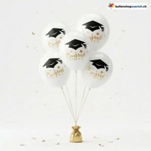 Graduation Ballon Weiss Congrats 5er-Set