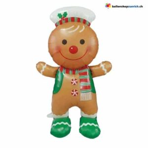 Grosser Lebkuchenmann Folienballon Standballon Weihnachten