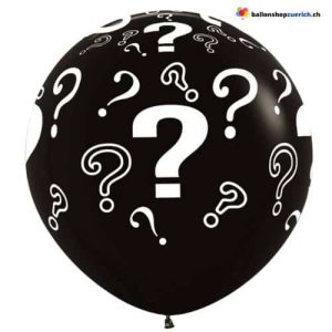 Grosser schwarzer FRAGEZEICHEN ? – QUESTION MARKS – SCHWARZ Luftballon Überraschungsball