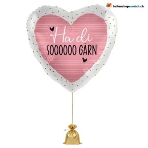 Ha di sooooo gärn Folienballon Herz Rosa