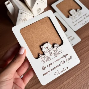 Moldura de Natal Personalizada com Foto e Frase – Presente Especial para Bebés, Pais e Avós