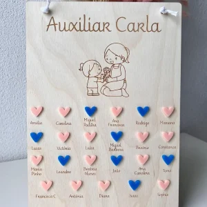 Quadro Personalizado para Educadora, Professora ou Auxiliar – Homenagem com Nomes dos Alunos