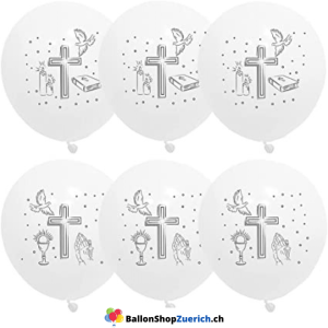 6 Stück Set Taufe, Kommunion Deko, Konfirmation Dekoration Mädchen Junge, Taube, Kerze, Kreuz, für K