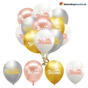 Luftballon Set WELCOME HOME Ballons – Willkommen zu Hause Rückkehr Liebe Folie Helium Ballon F