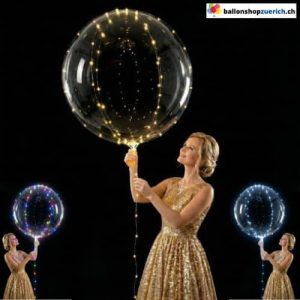 LED Bubble Helium-Ballon 50 cm Inkl. Lichterkette, Batterien und Heliumfüllung