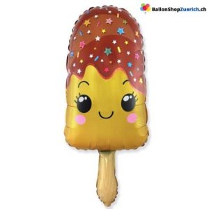 Luftballon Glace Eis Braun Schokolade – Have a cool Day – Smiley Heliumballon Geburtstag