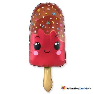 Luftballon Glace Eis Rot – Have a cool Day – Smiley Heliumballon Geburtstag Dekoration