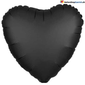 Luftballon Herz Metall Schwarz Medium Folie Heliumballon – Liebe Hochzeit Geburtstag Party Luf