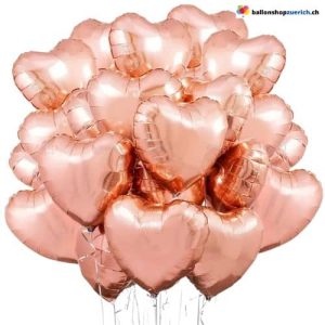 Luftballon Herz Rosegold Medium Folienballon
