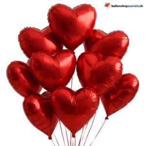 Herz Ballon Rot Metallic