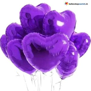 Luftballon Herz Violett Medium Folie Heliumballon – Liebe Hochzeit Geburtstag Party Luftballon