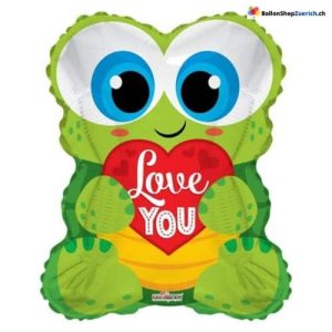Luftballon – Love You Herz Frosch grün – Love Liebe Verlobung Marry me Hochzeit Geburtst