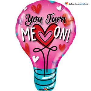 Luftballon YOU TURN ME ON! – be Mine – Glühbirne Love Liebe Marry me Valentinstag Party