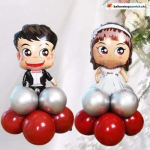 Luftballons Mr & Mrs Braut und Bräutigam Romantik Hochzeitskleid Hochzeit Dekoration Verlobung