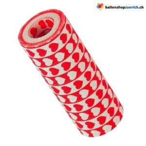 Luftschlange 15m “Herzchen”, Rot Weiss Love Liebe Valentinstag Hochzeit
