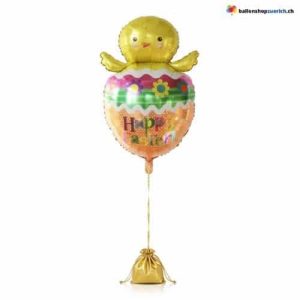Osterküken Ballon Happy Easter Ei Gelb