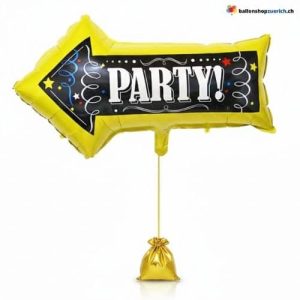 Pfeil Ballon Party Gelb Wegweiser