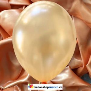 Pfirsich Metallic Perl 1A Qualität Luftballons Heliumballons Natur Kautschuk Gummi Ballons 100% abb