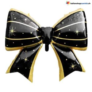 Riesiger Geschenk Masche Schwarz Gold Heliumballon Luftballon Geburtstags Party Fest Folie Autodekor