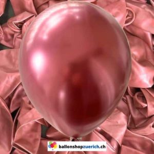 Rot Chrome Metallic glänzende Luftballons Heliumballons Latex 100% Natur Kautschuk