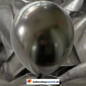 Schwarz Chrome Metallic glänzende Luftballons Heliumballons Latex 100% Natur Kautschuk