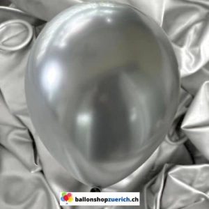 Silber Chrome Metallic glänzende Luftballons Heliumballons Latex 100% Natur Kautschuk