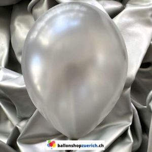 Silber Metallic Perl 1A Qualität Luftballons Heliumballons Natur Kautschuk Gummi Ballons 100% abbau