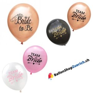 5 Stück Team Braut oder Bride to be, Latex Ballons Junggesellinnenabschied Braut Ballon Dekor Brautd