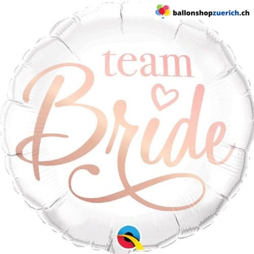 Team Bride – Team Braut, Weiss Rosegold Folie Heliumballon Luftballon Junggesellinnenabschied - Image 2