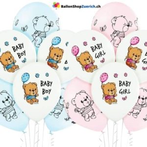 6 Stück Set Baby Boy / Baby Girl Welcome Geburt Spital Ballons Baby-Dusche Dekorationen Neugeborenen