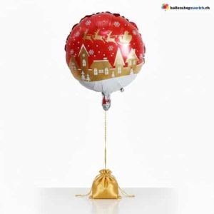 Weihnachtsballon Rot Gold Santa Schlitten Rentier