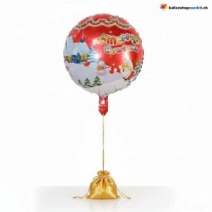 Weihnachtsballon Rot Musik Schneemann Weihnachtsmann