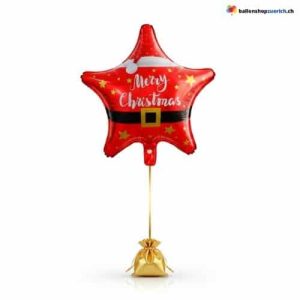 Weihnachtsballon Stern Merry Christmas Santa Gürtel Rot