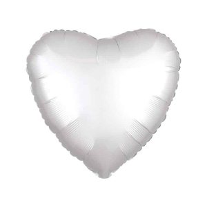 Luftballon Herz Seidenweiss Medium Folie Heliumballon – Liebe Hochzeit Geburtstag Party Luftba