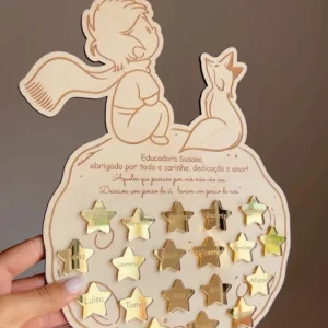 Moldura Principezinho personalizada para Educadora | Lembrança Final de Ano Escolar com Nomes