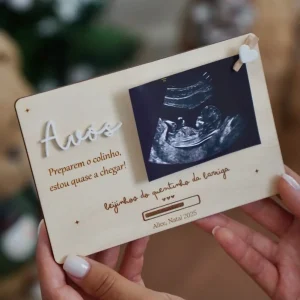 Postal para revelar gravidez aos avós – Personalizável com nome, frase e foto